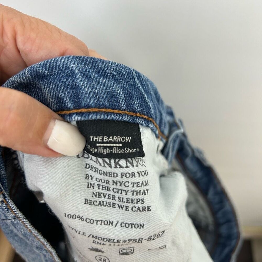 Blank NYC The Barrow Vintage High Rise short blue denim jean Sz 28 distressed - Picture 9 of 10